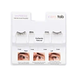 Easy Tab>Impress Authentic Natural | 1 Pair of Half Lash & 2 Clusters