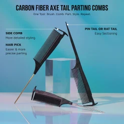 Hair Care|Styling>Kiss Colors and Care Axe Pin Tail Comb