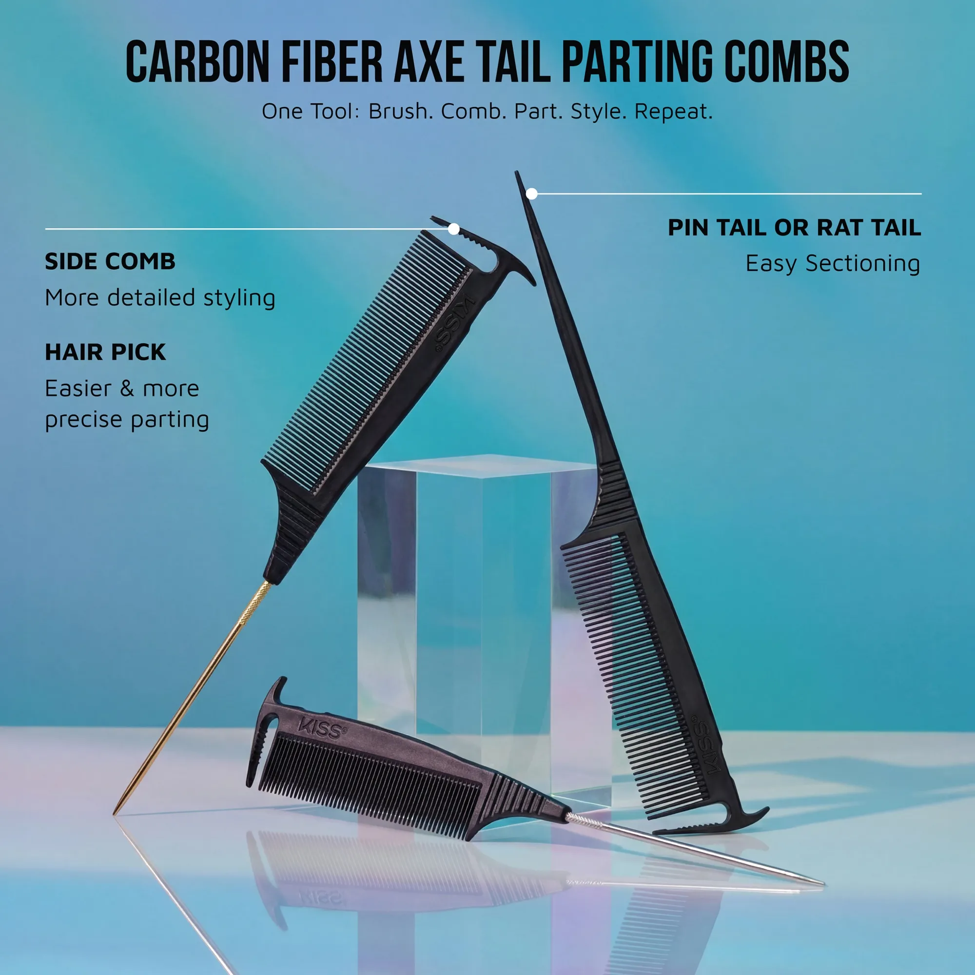 Men|Styling>Kiss Colors and Care Axe Pin Tail Comb