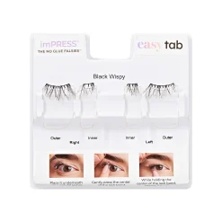 Easy Tab>Impress Black Wispy | 1 Pair of Half Lash & 2 Clusters