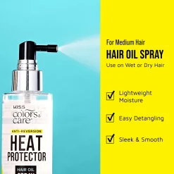 Styling|Hair Care>Kiss Colors and Care Heat Protector Oil Spray
