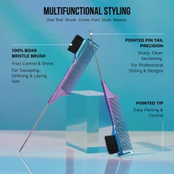 Hair Care|Styling>Kiss Colors and Care 3 in 1 Edge Combrush