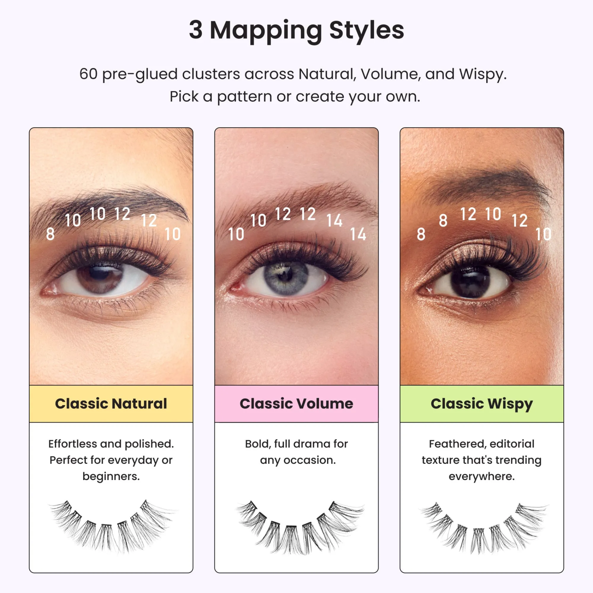 Individual Clusters|Individual Lash Clusters>Impress Natural/Volume/Wispy | 60 Individual Lashes