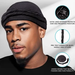 Men>Kiss Colors and Care Satin-Lined Halo Turban