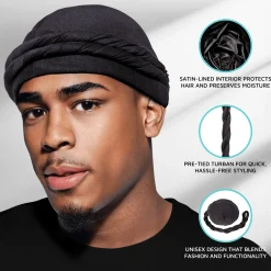 Accessories|Men>Kiss Colors and Care Satin-Lined Halo Turban