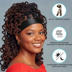 Accessories|Hair Care>Kiss Colors and Care Silky Satin Edge Scarf